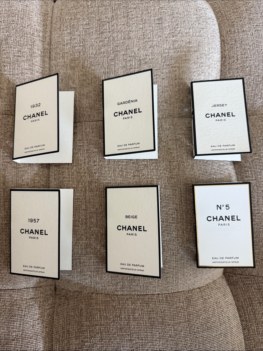 Brand New Set of Six Chanel Sample Perfumes